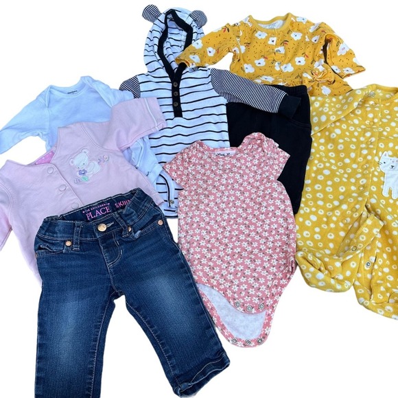 Carters Baby Clothes Bundle 3 Months Onsie Leggings Jeans Shirts8 items - Picture 1 of 13